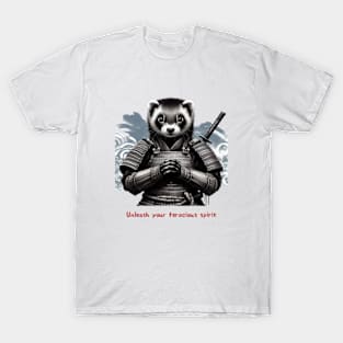 Samurai Ferret Warrior Design with Sun Tzu Wisdom T-Shirt